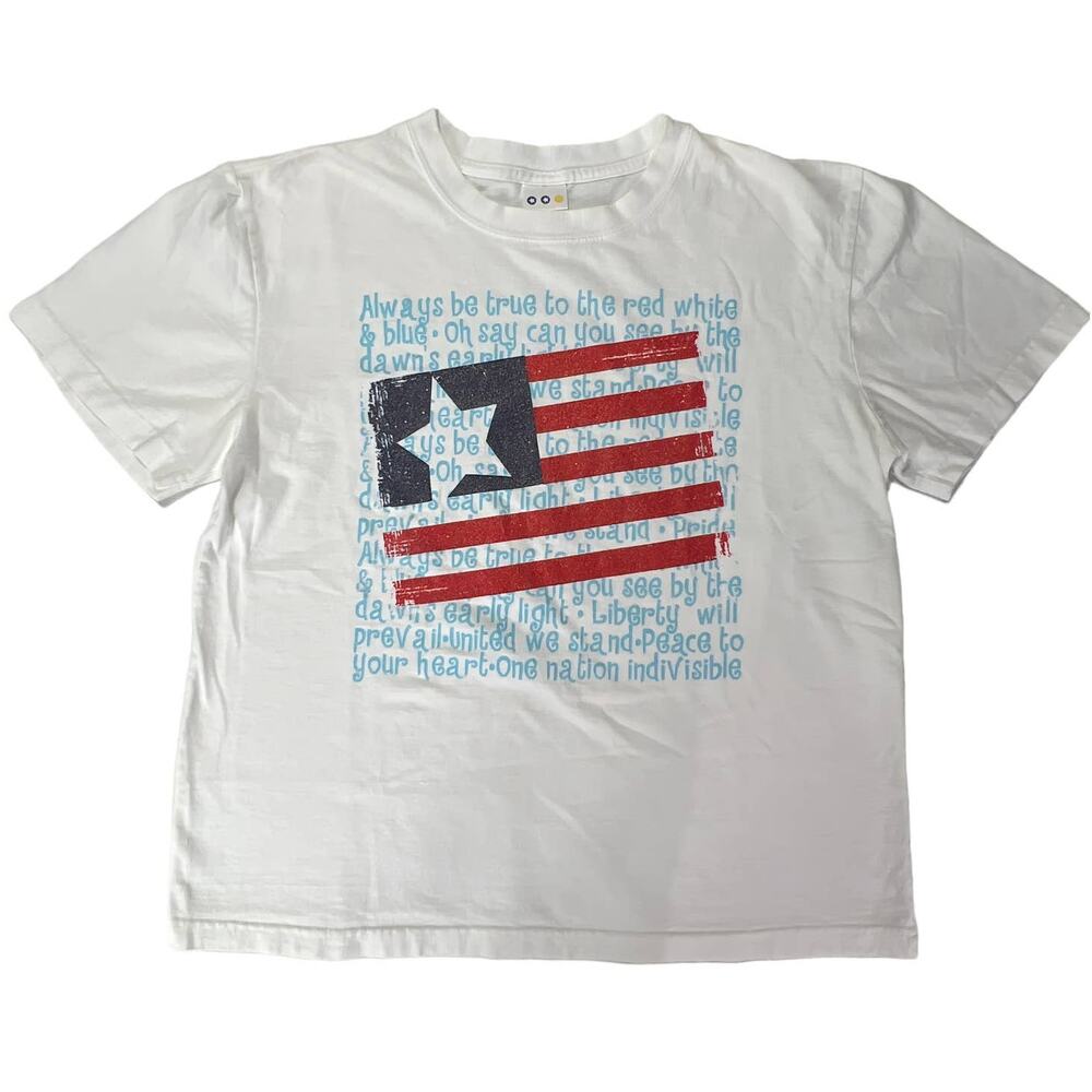 Patriotic Quotes Flag T-Shirt Top  Stars and Stripes Red White and Blue No Tags - Picture 5 of 12